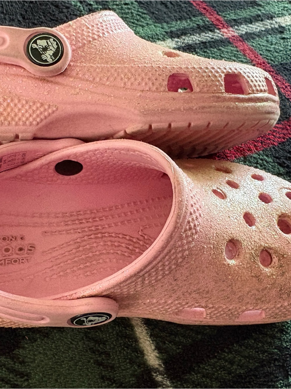 CROCS Pink Glitter Kids Clogs with Heel Strap - Picture 6 of 8